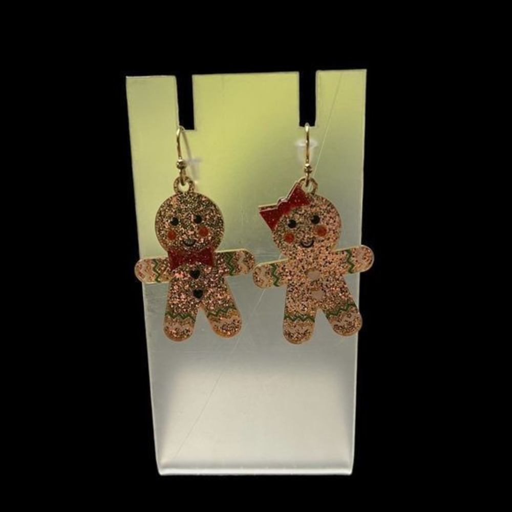 Gingerbread acrylic earrings‎